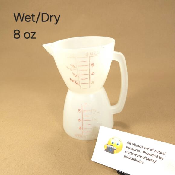 Vintage Tupperware Bundle #500 Mix-N-Store Measuring Pitcher 8 oz Measuring Cup - Picture 6 of 9